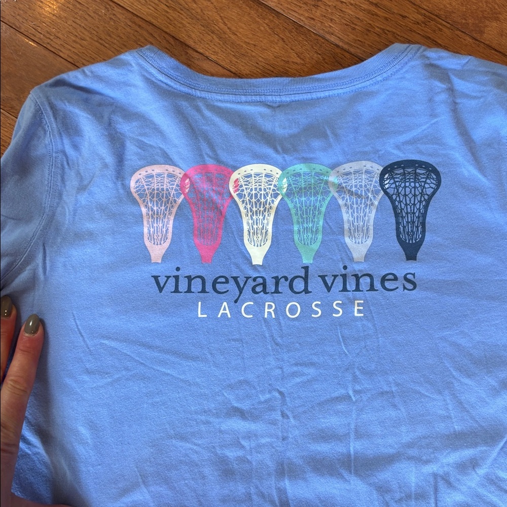 Vineyard Vines Kids Lacrosse Blue Long Sleeve Tee - Picture 4 of 4